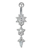 Stainless Steel Mixed Zircon Navel Ring Set With Heart Pattern And Cartoon Style For Body Piercing