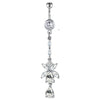 Stainless Steel Mixed Zircon Navel Ring Set With Heart Pattern And Cartoon Style For Body Piercing