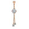 Stainless Steel Mixed Zircon Navel Ring Set With Heart Pattern And Cartoon Style For Body Piercing