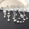 Stainless Steel Mixed Zircon Navel Ring Set With Heart Pattern And Cartoon Style For Body Piercing