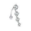 Stainless Steel Mixed Zircon Navel Ring Set With Heart Pattern And Cartoon Style For Body Piercing