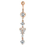 Stainless Steel Mixed Zircon Navel Ring Set With Heart Pattern And Cartoon Style For Body Piercing