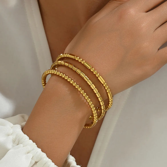 Stainless Steel Modern Style Simple Style Solid Color Solid Color Bangle