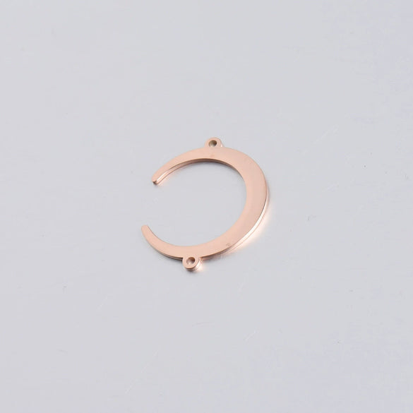 Stainless Steel Moon Crescent And Horn Shape Jewelry Accessories With Double Hole Connection And Fine Polishing
