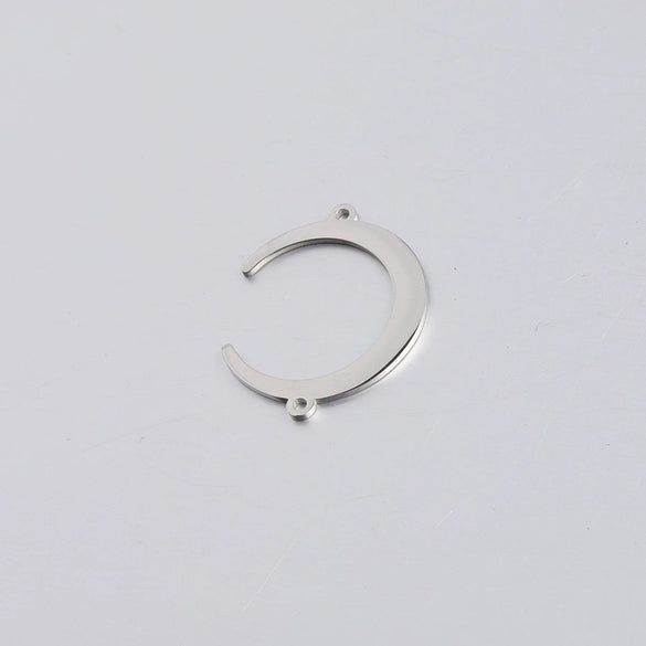Stainless Steel Moon Crescent And Horn Shape Jewelry Accessories With Double Hole Connection And Fine Polishing