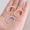 Stainless Steel Moon Crescent And Horn Shape Jewelry Accessories With Double Hole Connection And Fine Polishing