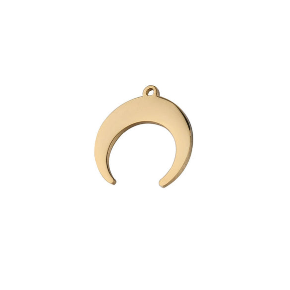 Stainless Steel Moon Crescent Horn Pendant Jewelry Accessories With Mirror Finish Polishing