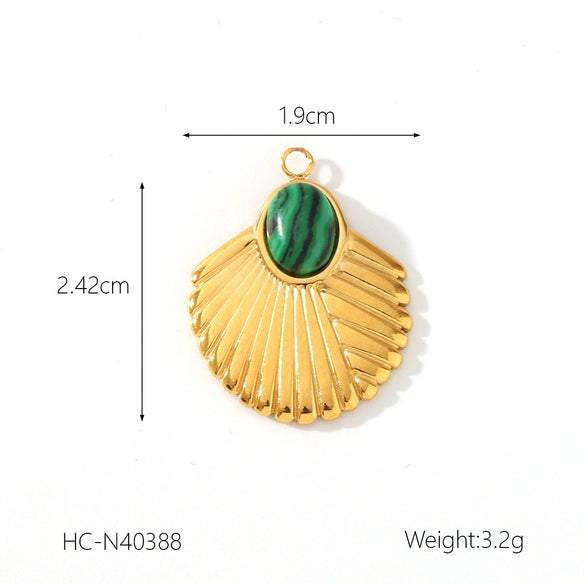 Stainless Steel Moon Eightpointed Star Necklace Pendant Jewelry Accessories Electroplating
