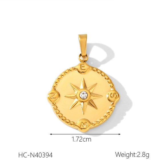 Stainless Steel Moon Eightpointed Star Necklace Pendant Jewelry Accessories Electroplating