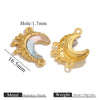 Stainless Steel Moon Shape Pendant Necklace Accessories Electroplated