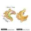 Stainless Steel Moon Shape Pendant Necklace Accessories Electroplated