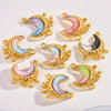 Stainless Steel Moon Shape Pendant Necklace Accessories Electroplated