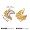 Stainless Steel Moon Shape Pendant Necklace Accessories Electroplated