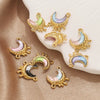 Stainless Steel Moon Shape Pendant Necklace Accessories Electroplated
