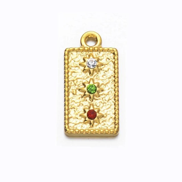 Stainless Steel Moon Star Pendant Jewelry With Electroplating Treatment And Irregular Shape