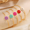 Stainless Steel Multicolor Oil Dripping Flower Electroplating Bracelet For Women