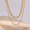 Stainless Steel Multilayer Geometric Snake Bone Chain Necklace Electroplated Waterproof Not Faded Unisex Jewelry