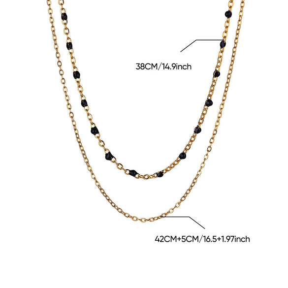 Stainless Steel Multilayer Geometric Snake Bone Chain Necklace Electroplated Waterproof Not Faded Unisex Jewelry