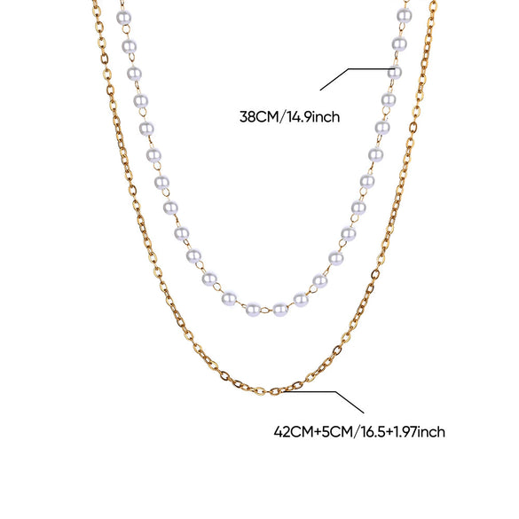 Stainless Steel Multilayer Geometric Snake Bone Chain Necklace Electroplated Waterproof Not Faded Unisex Jewelry
