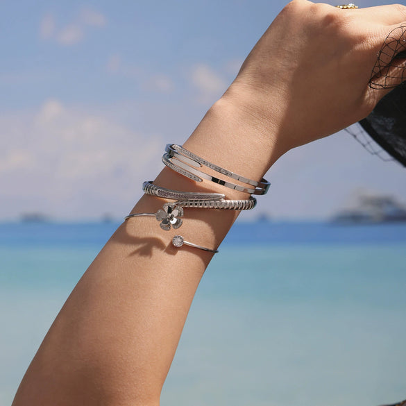 316L Stainless Steel Multilayered Bracelet Plated With Real Gold Fashionable Geometric Design