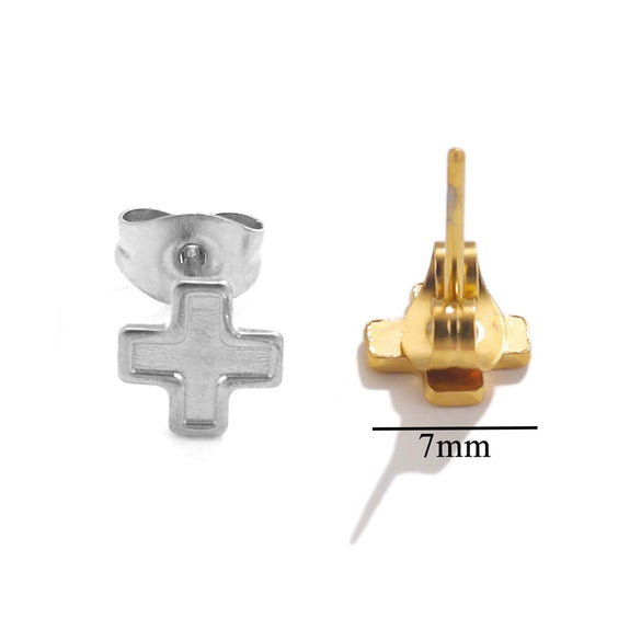 Stainless Steel Multishape Stud Earrings Electroplated Diy Jewelry Accessories