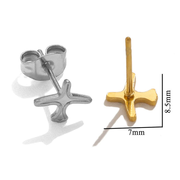 Stainless Steel Multishape Stud Earrings Electroplated Diy Jewelry Accessories