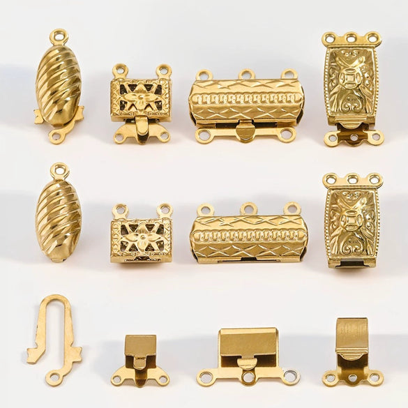 Stainless Steel Multistrand Snap Button Jewelry Accessories For Diy Handmade Bracelet And Necklace Connection Buckle Round Pattern Electroplated