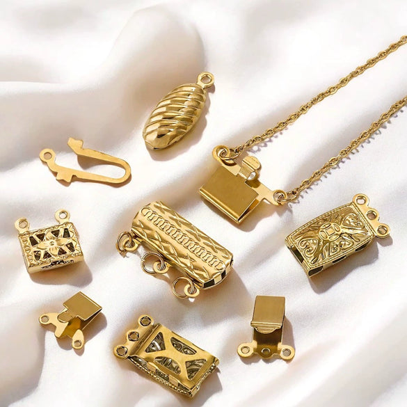 Stainless Steel Multistrand Snap Button Jewelry Accessories For Diy Handmade Bracelet And Necklace Connection Buckle Round Pattern Electroplated