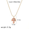 Stainless Steel Mushroom Geometric Colored Diamond Jewelry Set Necklace And Earrings