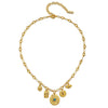 Stainless Steel Myth And Magic Pendant With Star And Drop Shape Electroplated In 18K Gold Color