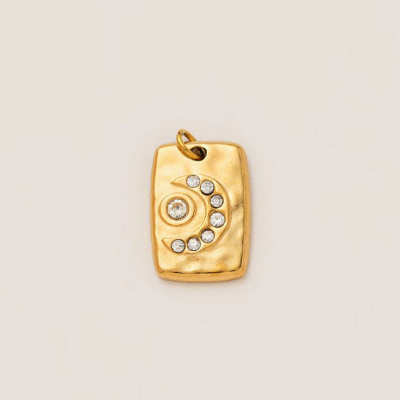 Stainless Steel Myth And Magic Pendant With Star And Drop Shape Electroplated In 18K Gold Color