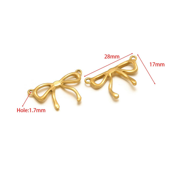 Stainless Steel Natural Geometric Flower Leaf Bow Knot Hollow Sun Jewelry Accessories For Diy Necklace Earrings Bracelet