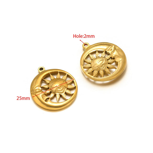 Stainless Steel Natural Geometric Flower Leaf Bow Knot Hollow Sun Jewelry Accessories For Diy Necklace Earrings Bracelet