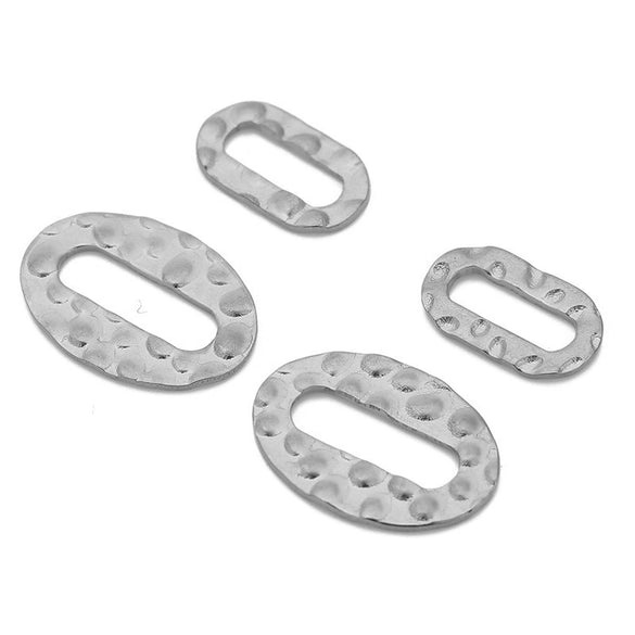 Stainless Steel Natural Geometric Relief Hollow Necklace Pendant And Earrings Accessories With Circle Pattern