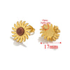 Stainless Steel Natural Geometric Tiger Eye Stone Stud Earrings Electroplated Diy Jewelry Accessories Unisex