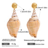 Stainless Steel Natural Shell Conch Earrings And Necklace Electroplating Style