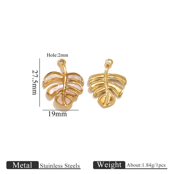 Stainless Steel Natural Shellfish Turtle Starfish Conch Jewelry Diy Pendant Accessories With Electroplating And Totem Pattern