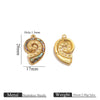 Stainless Steel Natural Shellfish Turtle Starfish Conch Jewelry Diy Pendant Accessories With Electroplating And Totem Pattern