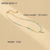 Stainless Steel Natural Stone Crystal Beaded Light Luxury Highend Clavicle Chain Necklace Jewelry Electroplating Fashion Style