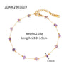 Stainless Steel Natural Stone Geometric Anklet For Women Retro Fashion Jewelry