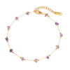 Stainless Steel Natural Stone Geometric Anklet For Women Retro Fashion Jewelry