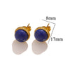 Stainless Steel Natural Stone Geometric Stud Earrings Electroplated Unisex