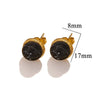 Stainless Steel Natural Stone Geometric Stud Earrings Electroplated Unisex