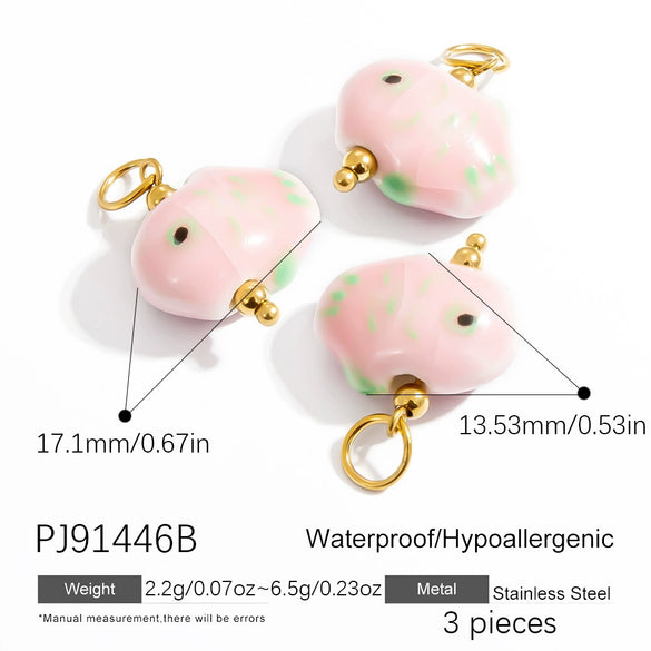 Stainless Steel Natural Stone Handmade Diy Jewelry Pendant And Earrings Accessories With Electroplating Fashion And Minimalist Style
