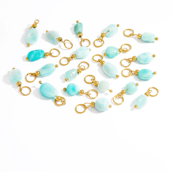 Stainless Steel Natural Stone Handmade Diy Jewelry Pendant And Earrings Accessories With Electroplating Fashion And Minimalist Style