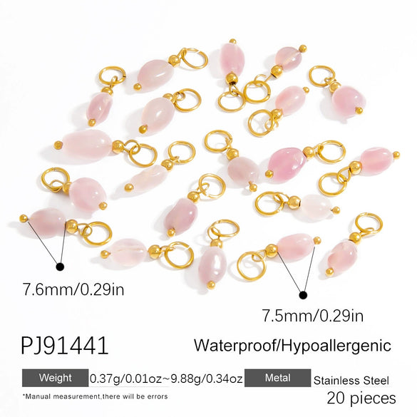 Stainless Steel Natural Stone Handmade Diy Jewelry Pendant And Earrings Accessories With Electroplating Fashion And Minimalist Style