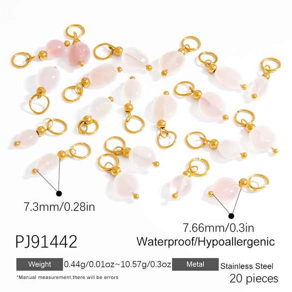 Stainless Steel Natural Stone Handmade Diy Jewelry Pendant And Earrings Accessories With Electroplating Fashion And Minimalist Style