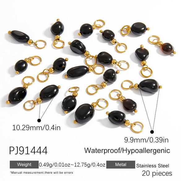 Stainless Steel Natural Stone Handmade Diy Jewelry Pendant And Earrings Accessories With Electroplating Fashion And Minimalist Style