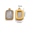 Stainless Steel Natural Stone Inlaid Handmade Niche Geometric Pendant For Necklace And Bracelet