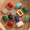 Stainless Steel Natural Stone Inlaid Handmade Niche Geometric Pendant For Necklace And Bracelet